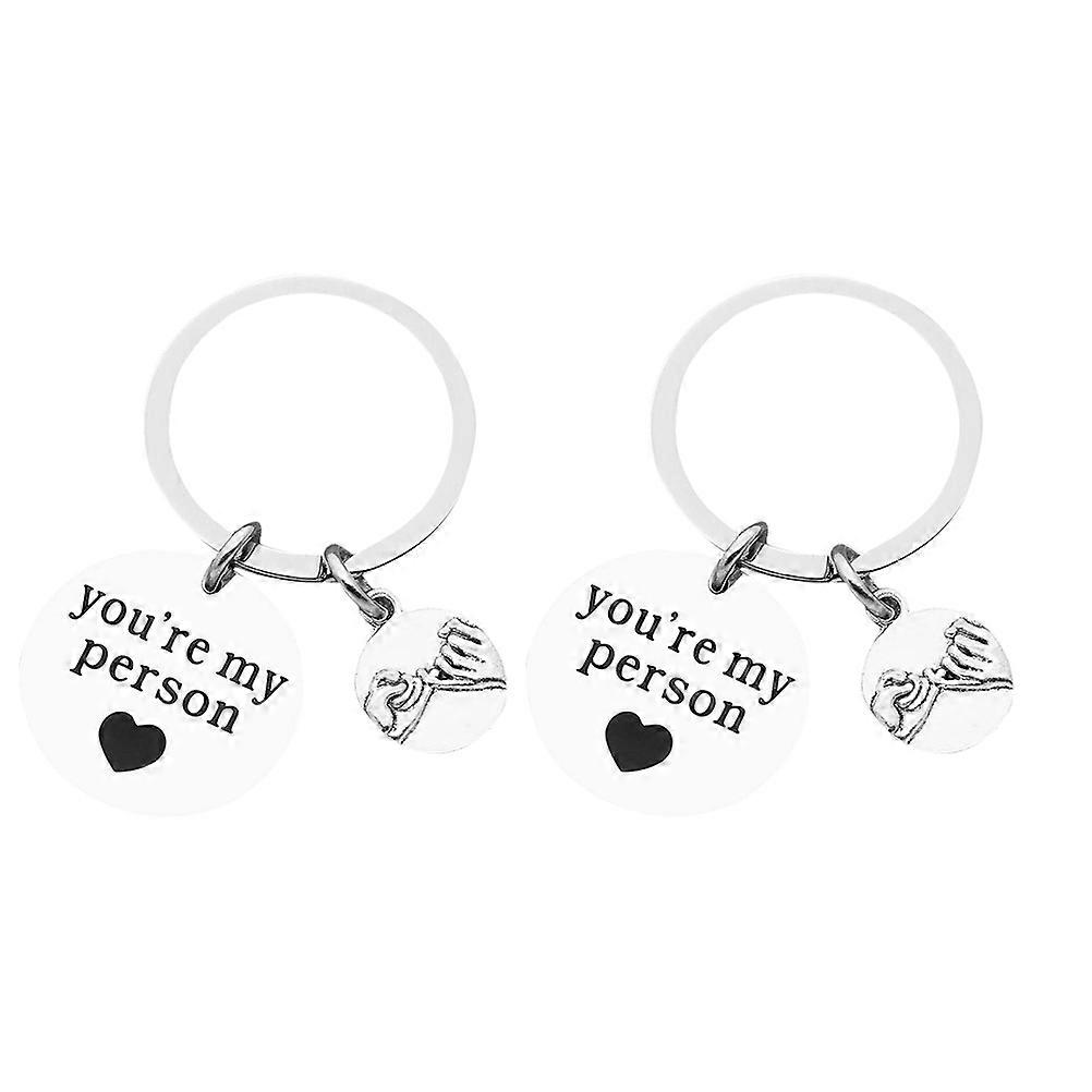 Cute Keychain Stylish Design Metal Key Ornament present Giving Friends 1 Pair