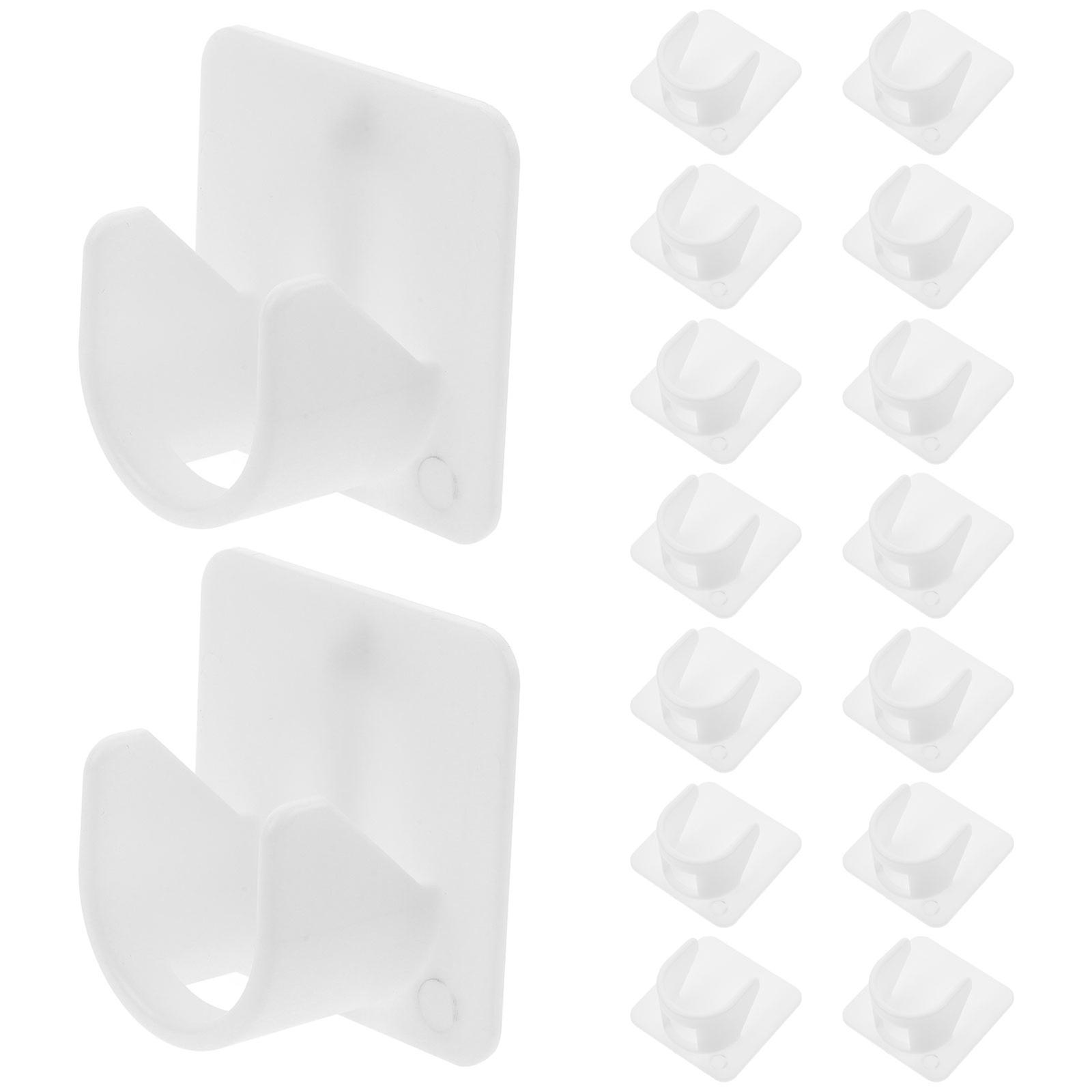 Adhesive Shower Rod Holders Prevent Curtain from Falling Kitchen Use ABS Material Horn Shape 8Pairs