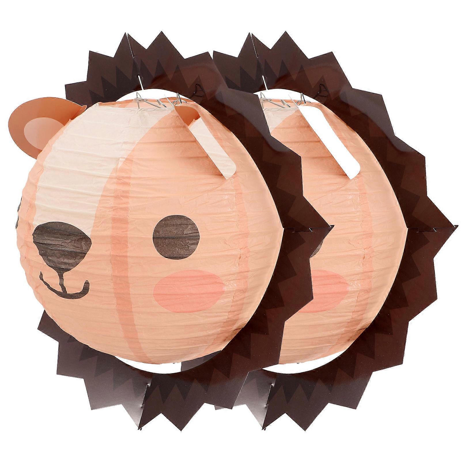 Classroom Lanterns Animal Pattern Paper DIY Decorations 11.8 11.8 11.8in 2Set