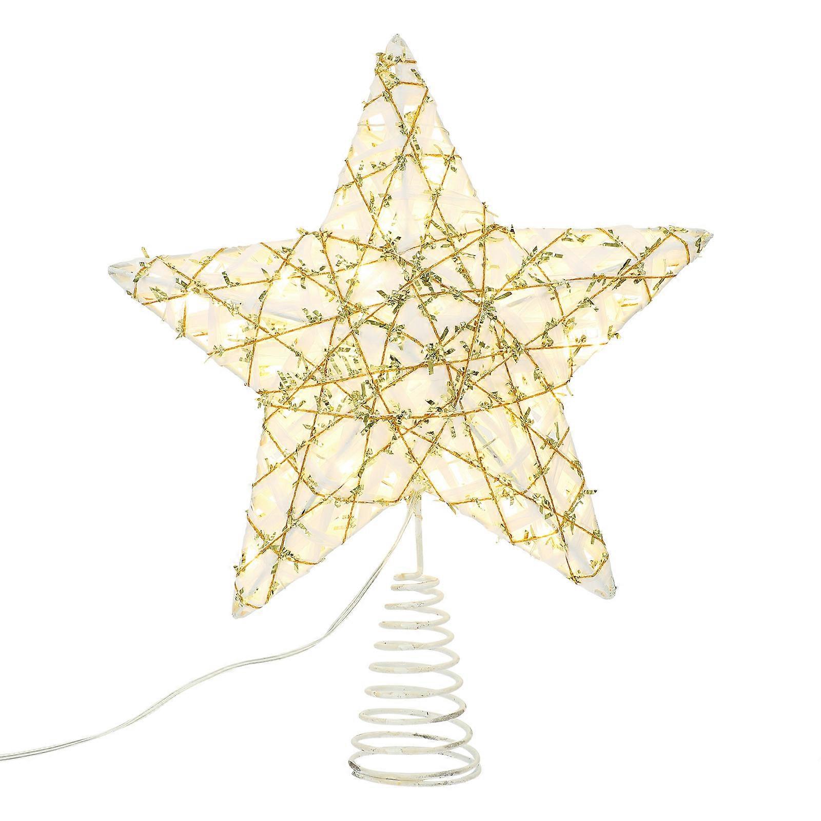 Gold Christmas Tree Topper Star With Lights – Festive Holiday Decoration For Home, Parties, And Malls – Cozy Ornament To Enhance Christmas Atmosphere
