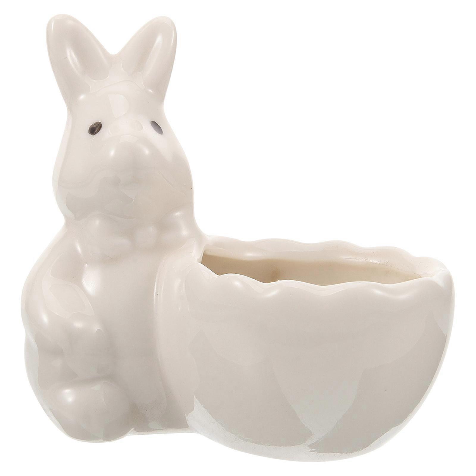 Bunny Shaped Ceramic Egg Cup Holder for Boiled Eggs – Stylish Easter Decor & Breakfast Accessory, Impact Resistant & Stable Design for Home Use