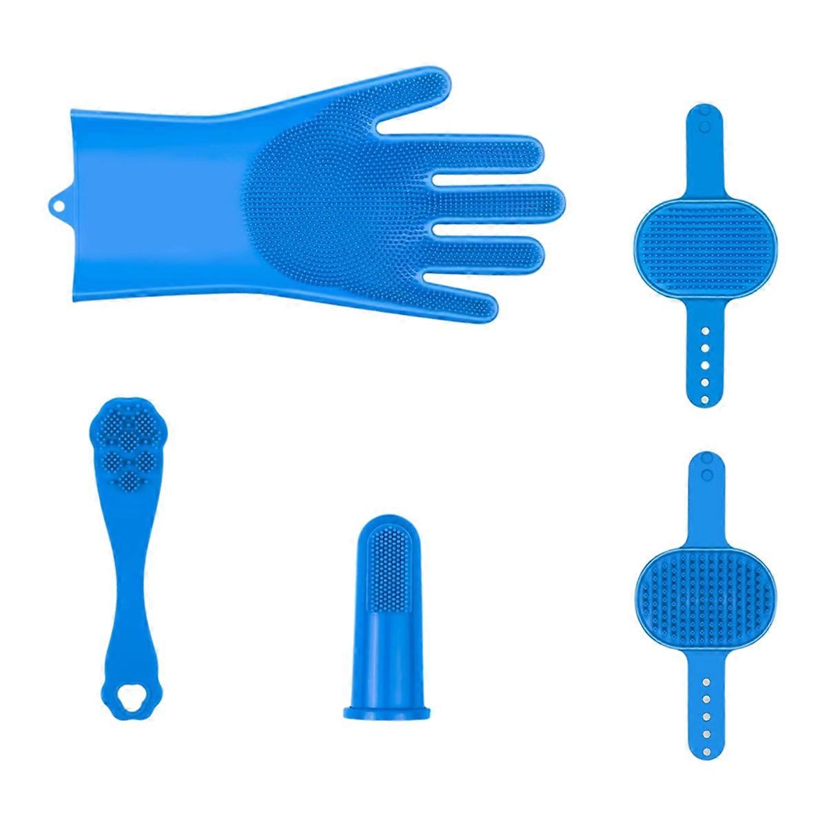 6ピースペットグルーミングセット犬用入浴グローブペットマッサージブラシ猫と犬用入浴ブラシ