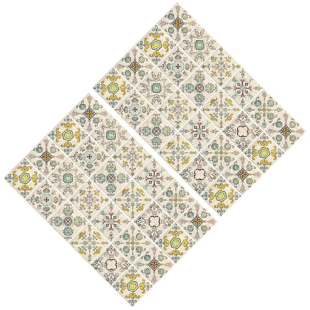 Adhesive Tiles Peel And Stick Easily Removable Tile Stickers Homeowners Designers Multi 10x10cm No Residue 48Set