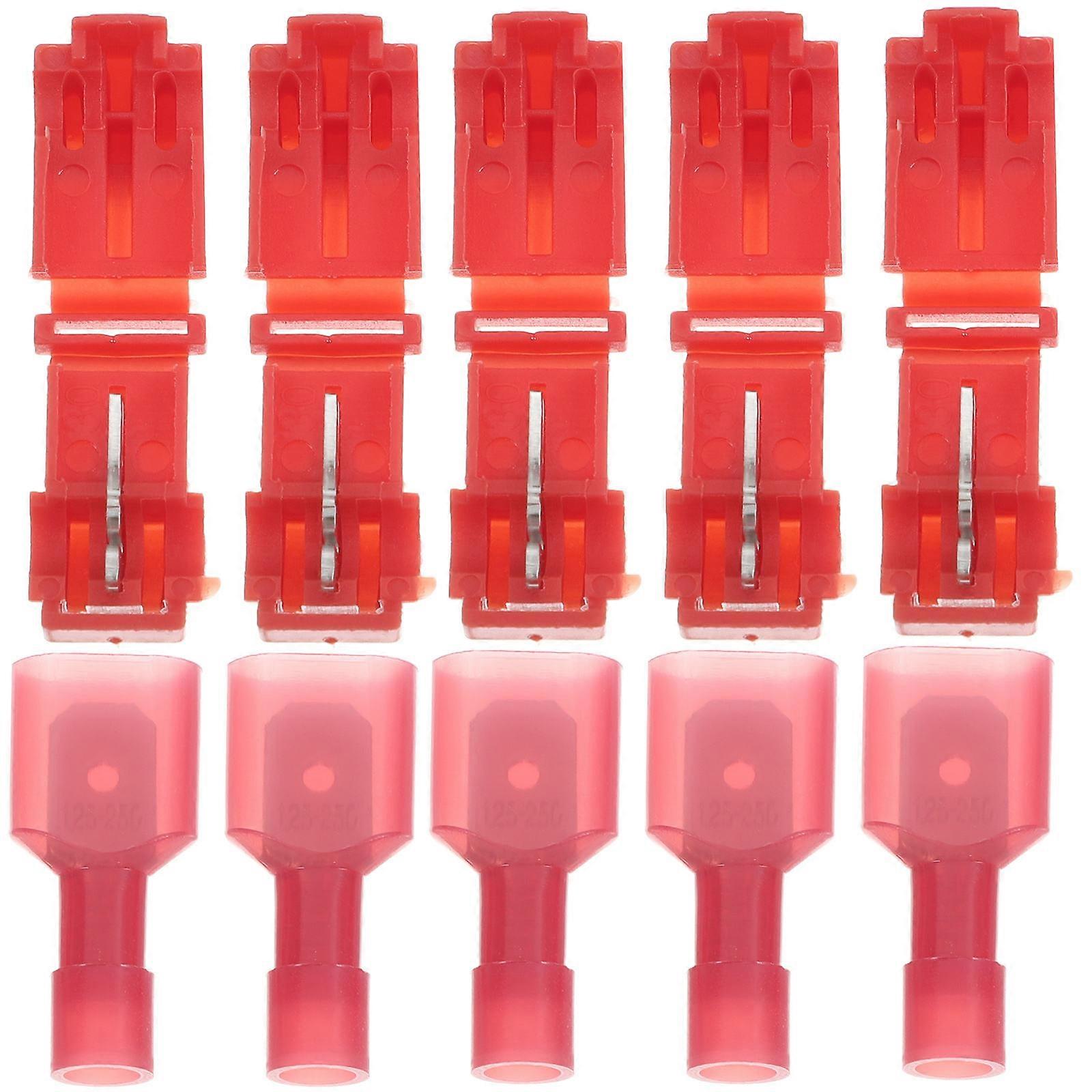 Red Quick Splice Wire Connectors Kit, Insulated Male Female Crimp Terminals for Automotive Electrical Wiring and Efficient Wire Testing