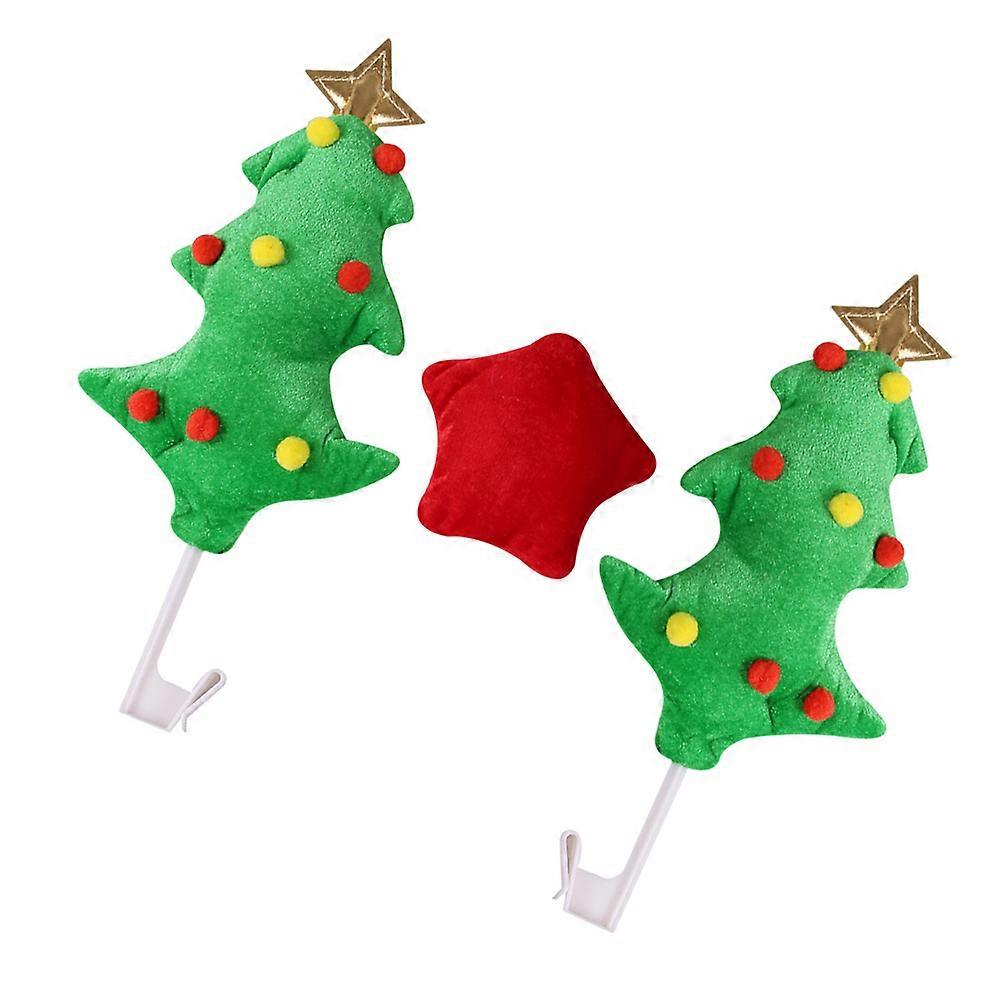 Decorations Miniature Decoration for Car Creative Tree and Star Kit Christmas Theme 38x16x4.5cm Plush 3Pcs in 1 Set