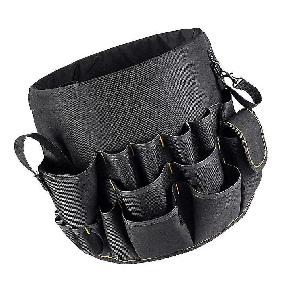 Gardening Carrying Bag Multi Functional Tool Bag Organizing Tools Cylindrical Shape 30x28cm 1Set