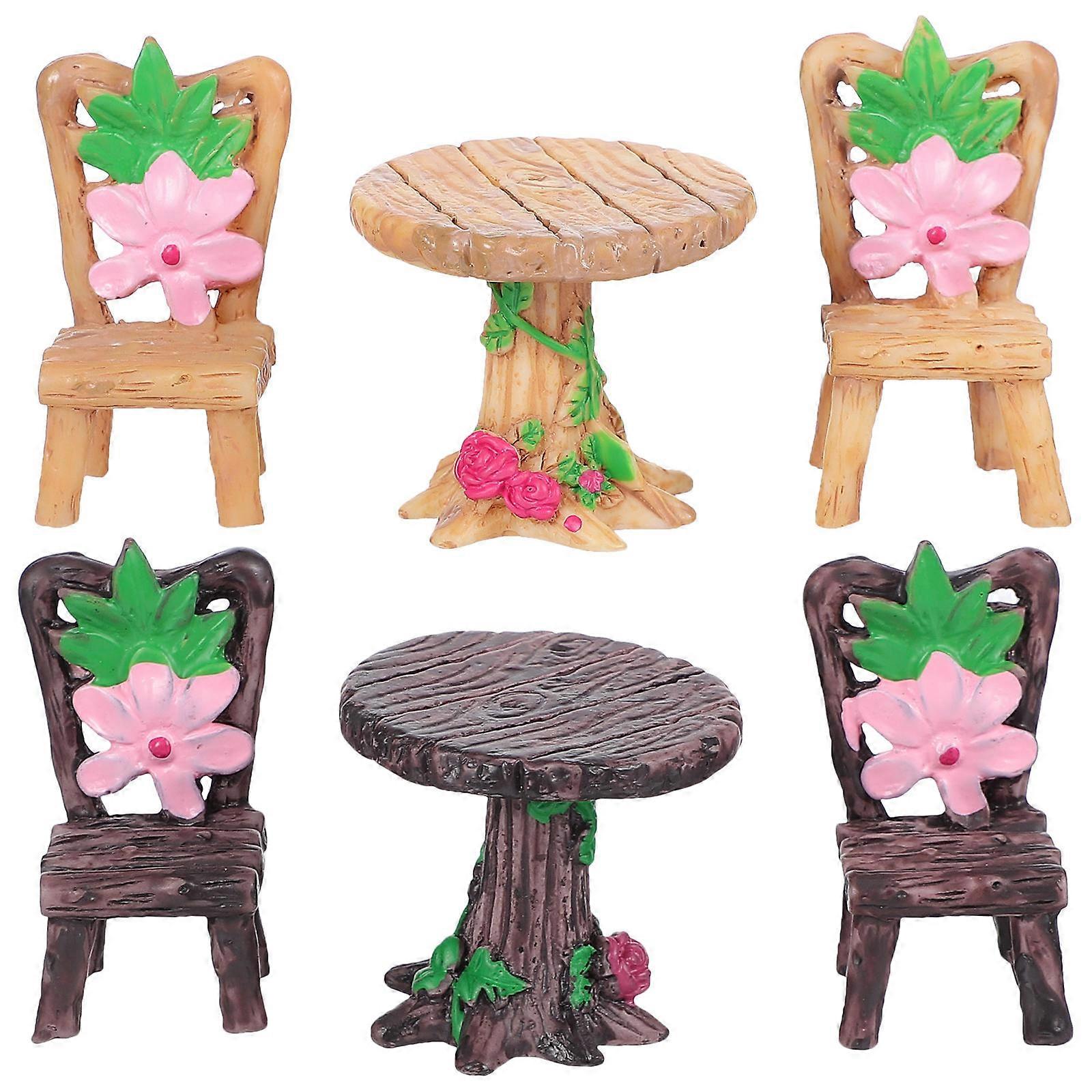 Home Decor Accessories Resin Table Chair Model 2Sets