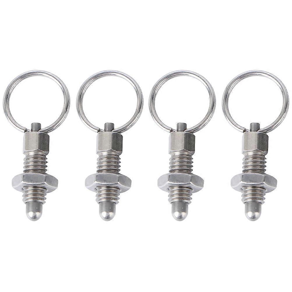 Spring Plunger Pin Quick Release Bolt for Professionals Handy Users 3.75X1.6cm Silver 4Pcs