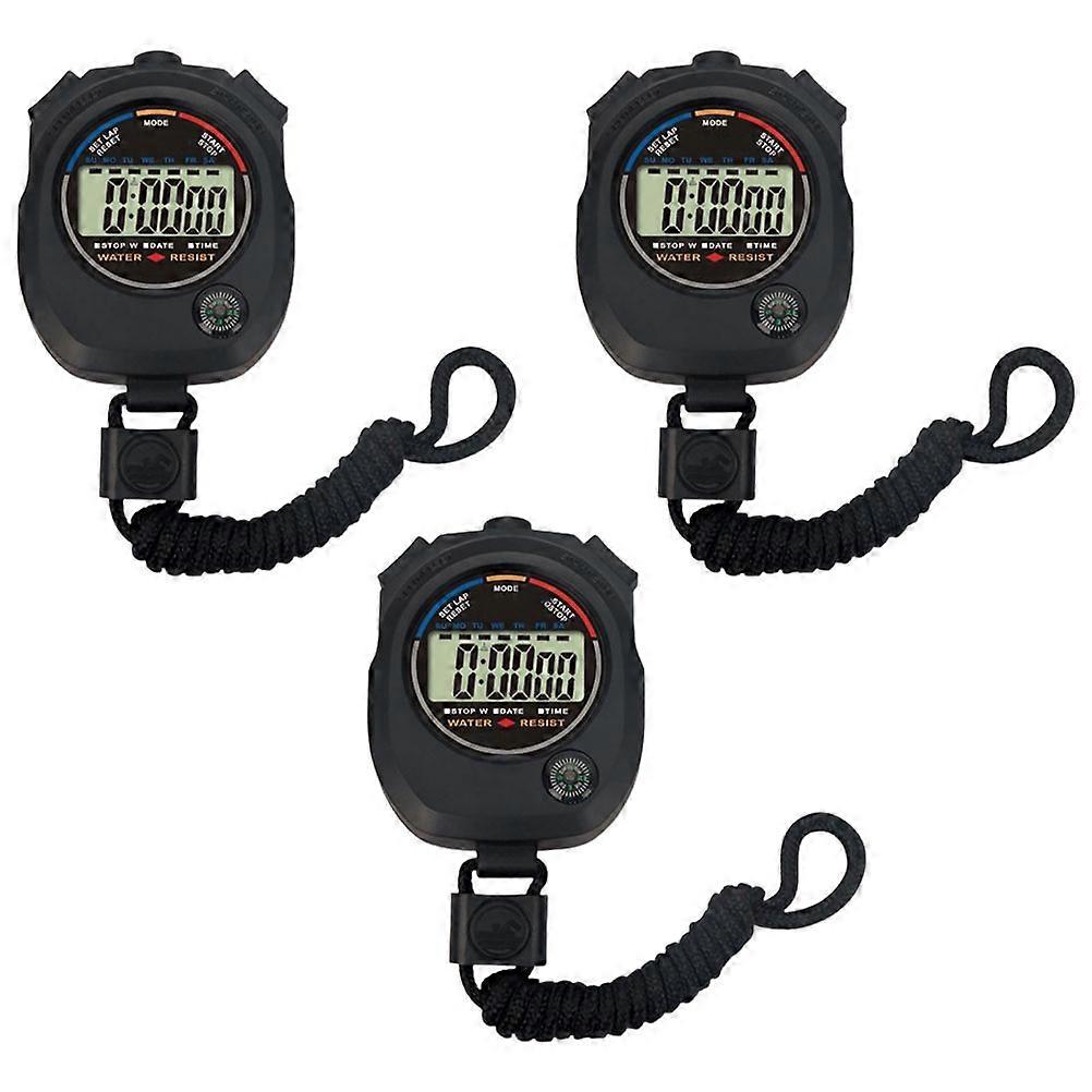 Electronic Digital Stopwatch Practical Training Timer Sports Training Athletes 3Pack
