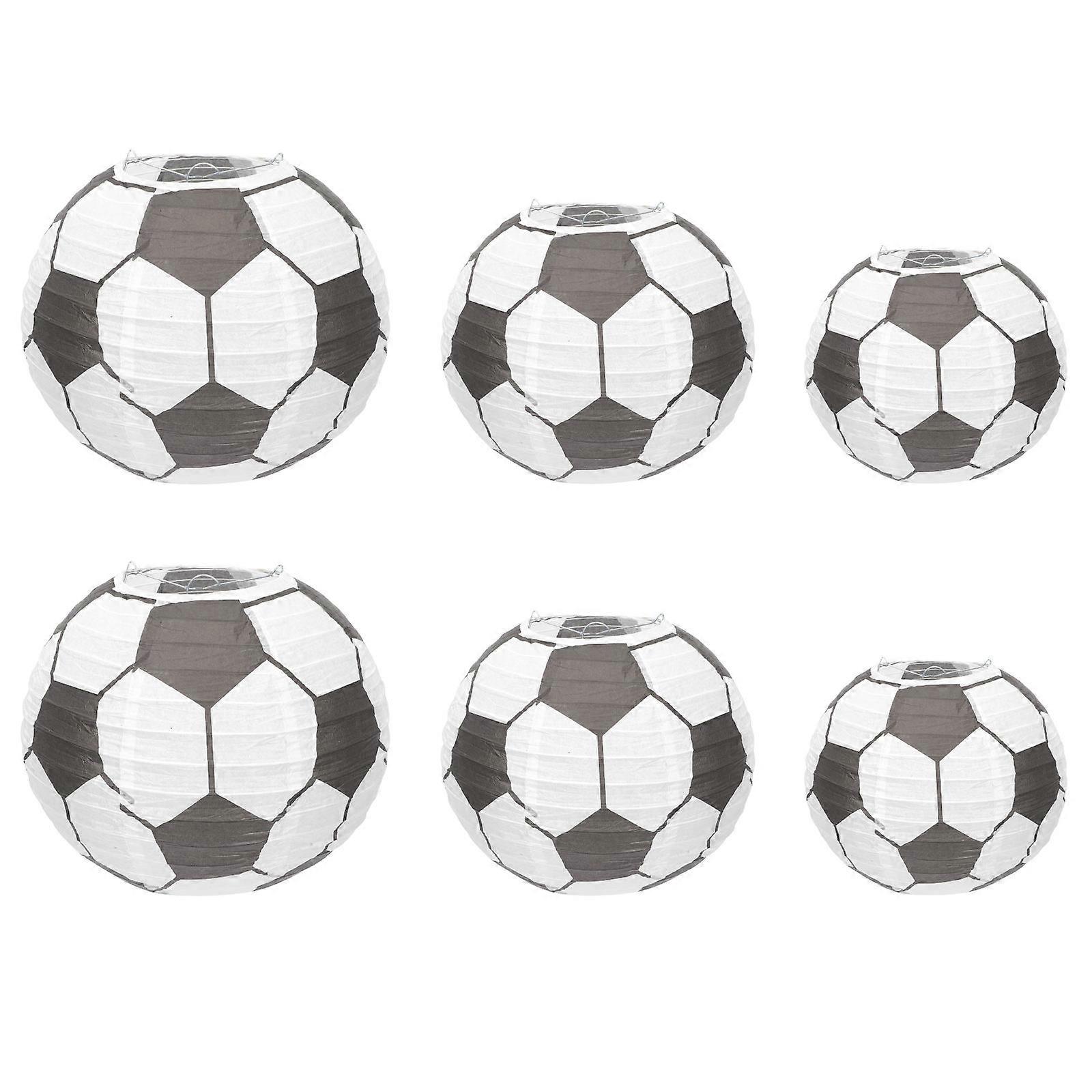 Ceiling Hanging Lantern Football Shape Lanterns Event Celebration Assorted Color 25x25cm Ceiling Hanging 6Pcs
