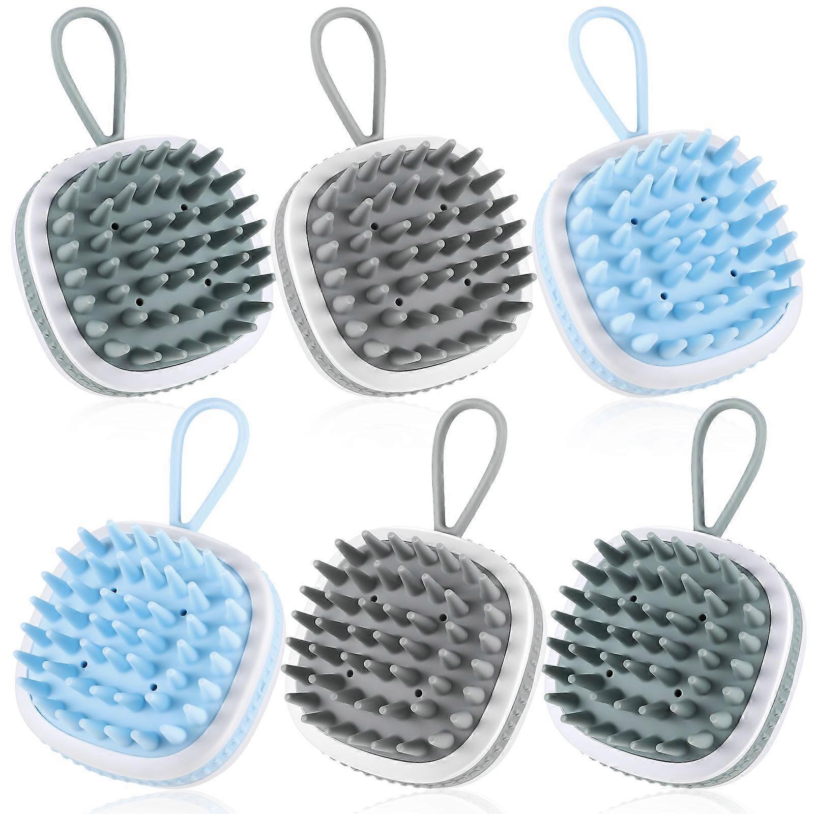Hair Scalp Massager Portable Scalp Exfoliator For Scalp Blue Plastic 6Pcs