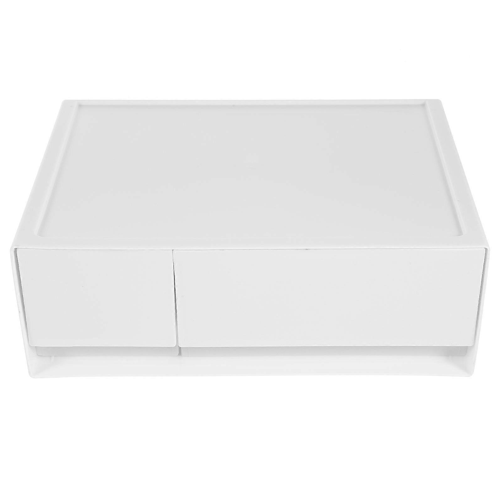 Office Multi-Layer Desktop Storage Box Desk Drawer Organizer Table Storage White 23.00X17.00X8.00CM Storage 1Set