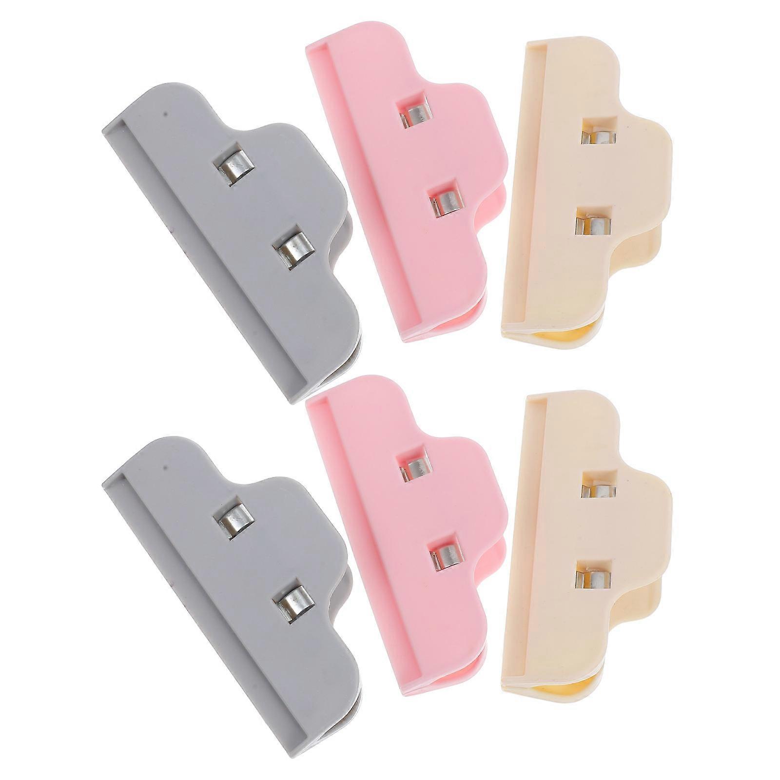 Plastic Bag Clips Multi Purpose Sealing Clips Pink For Home Use Securing Edges 6Pcs