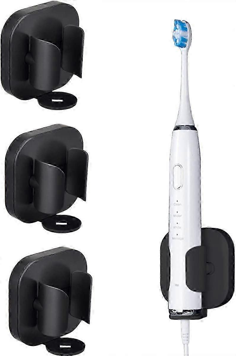 3-Pack Wall Mount Electric Toothbrush Holder with Adhesive Stand