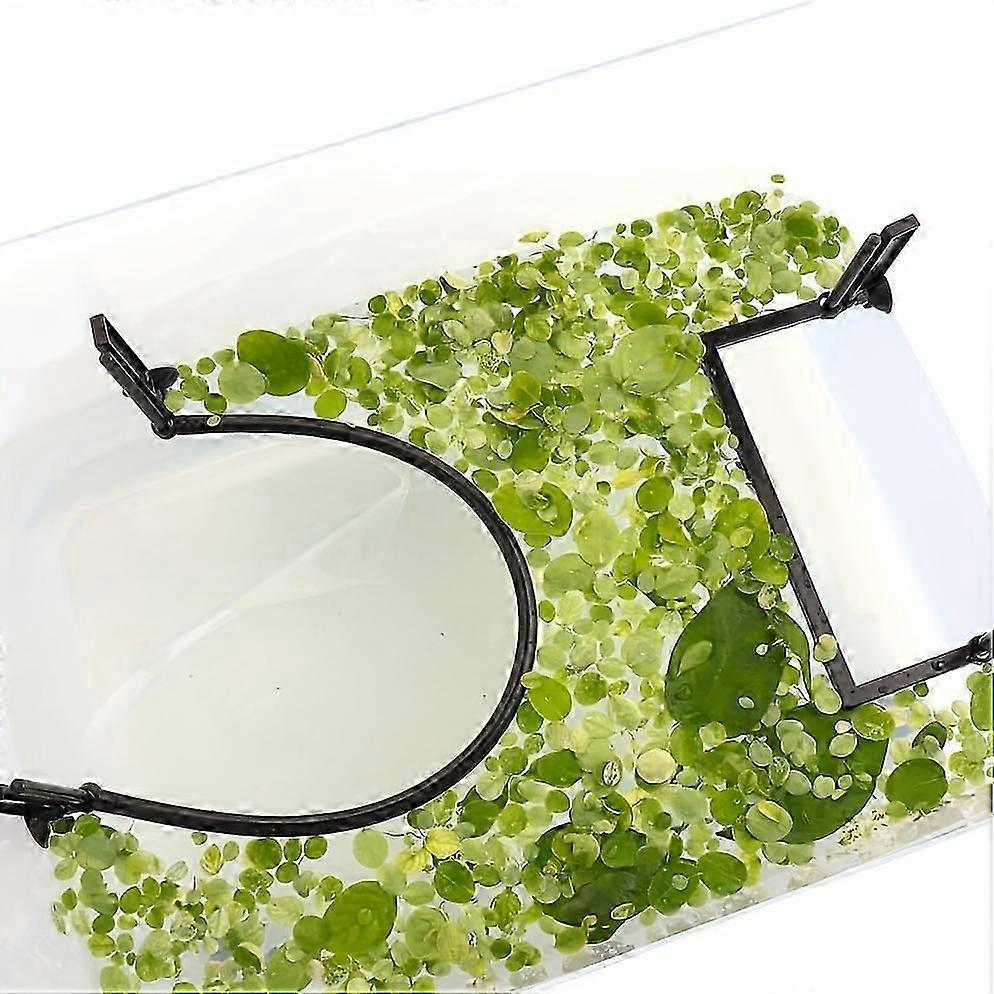 PVC Material" Aquarium Floating Plant Separator & Feeding Ring - Adjustable Water Level, Prevents Drift, Ideal For Frameless Tanks, Enhances Water Qu