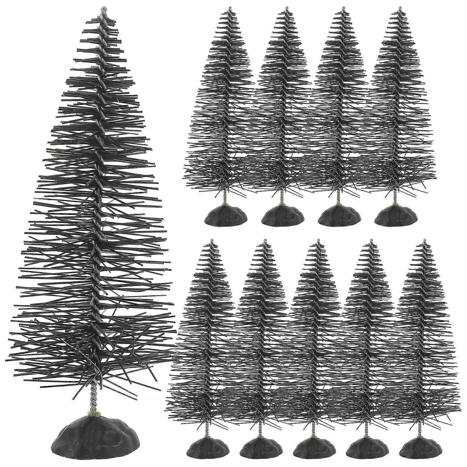 Halloween Black Tree Halloween Village Accessories Simulation Small Trees Table Arrangement Spooky Trees 10Pcs