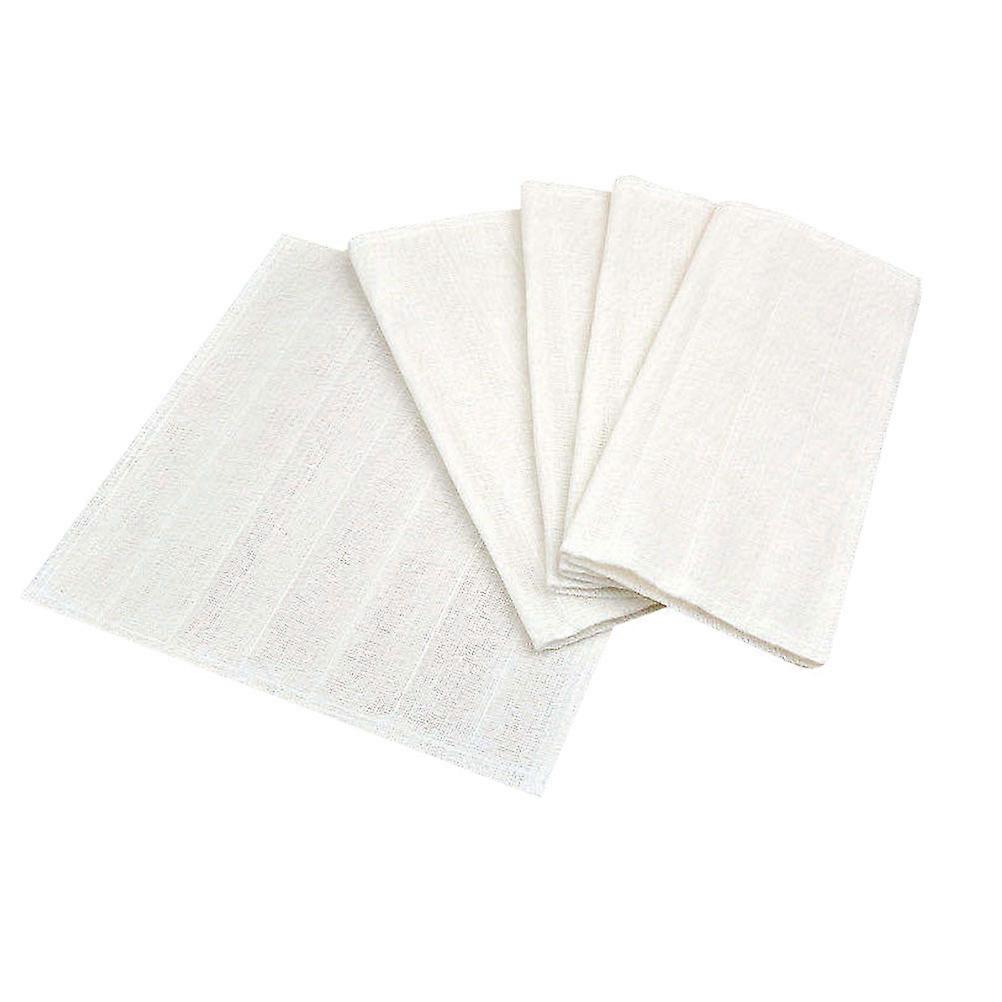 Kitchen Wash Cloth Tableware Cleaning Cloths Rectangular 35X30X0.5CM Water Absorption White 5Pack