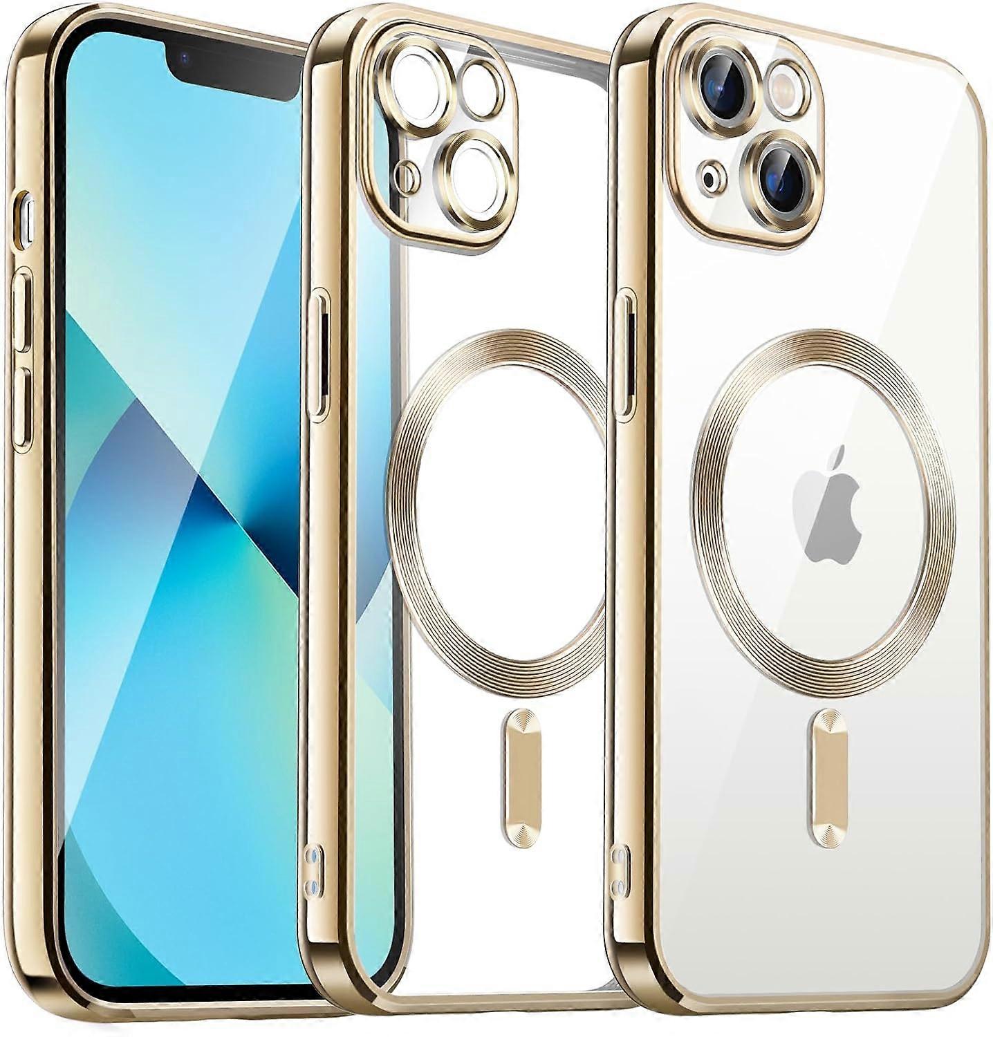 Soft Clear Case for iPhone 13 6.1 Inch, (Gold)