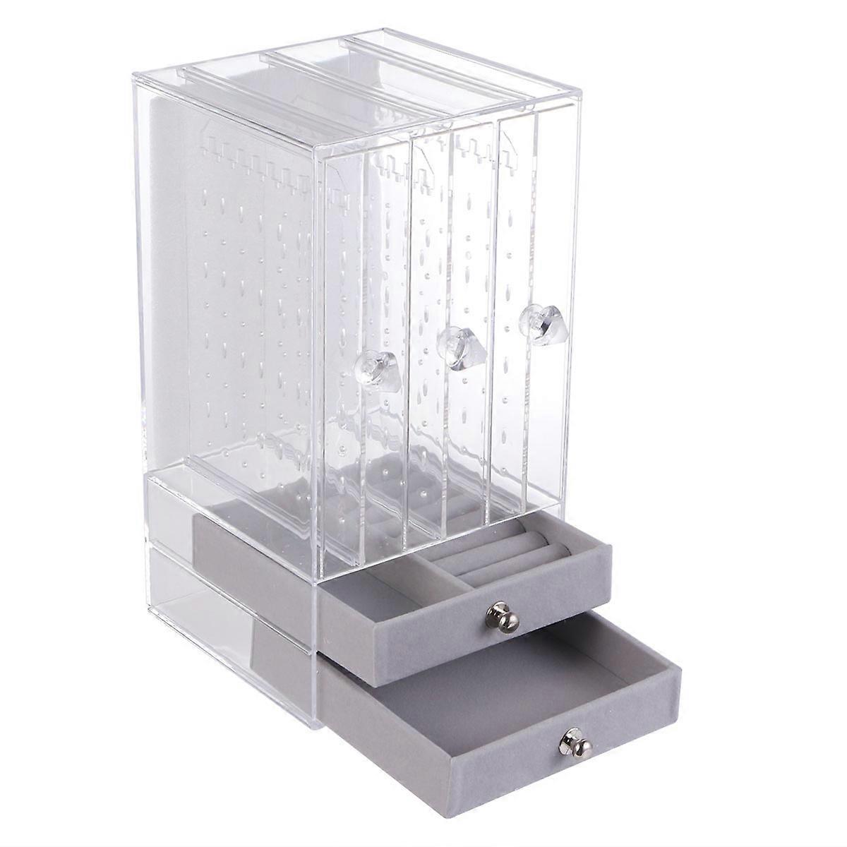 Here's a product description for your **Portable Transparent Acrylic Earrings Storage Box with Layers**:
### **Portable Transparent Acrylic