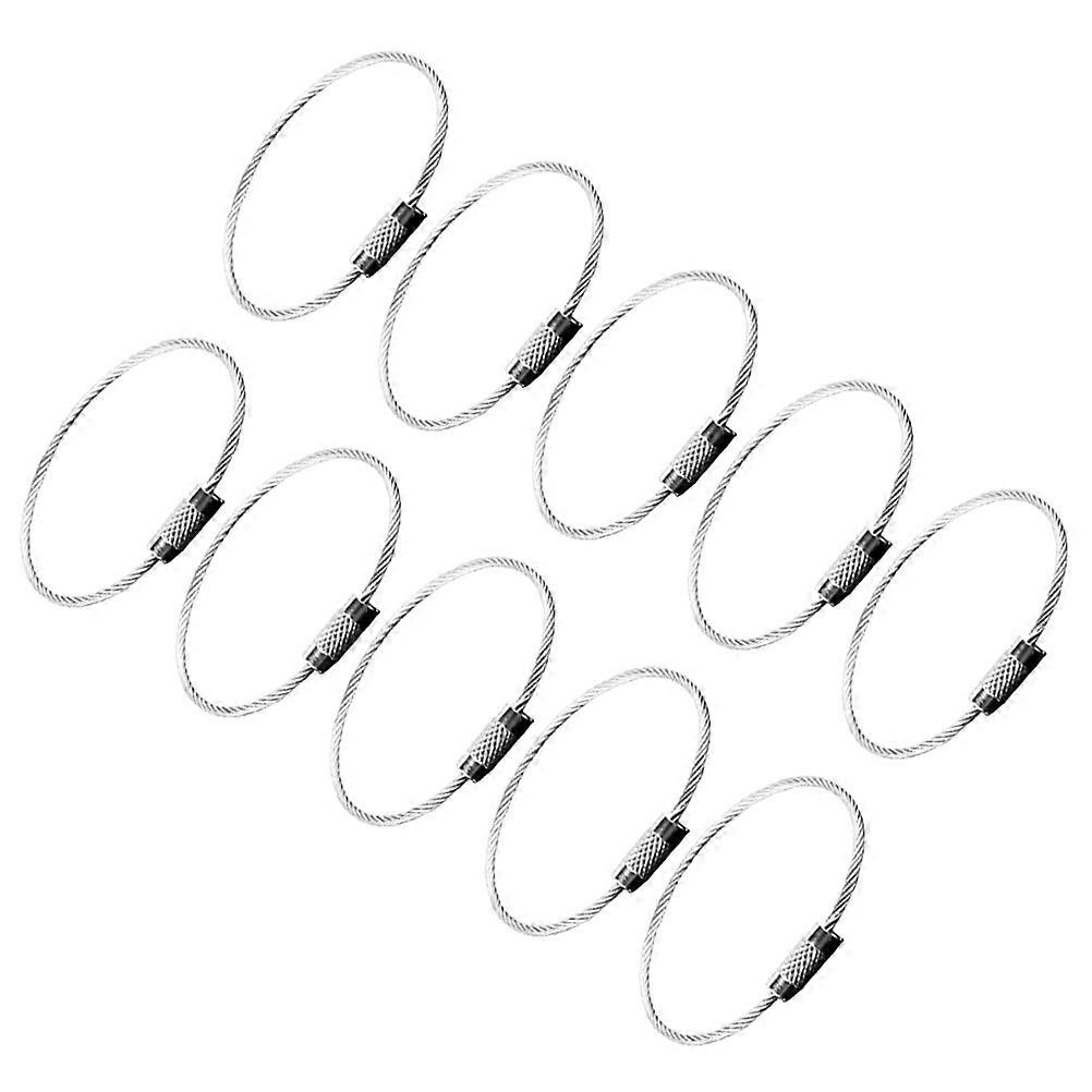 Heavy Duty Keychain Loops Durable Steel Wire Rope Key Ring Tags for Luggage ID Tags, Easy to Use Keyring Hoops for Everyday Practical Use