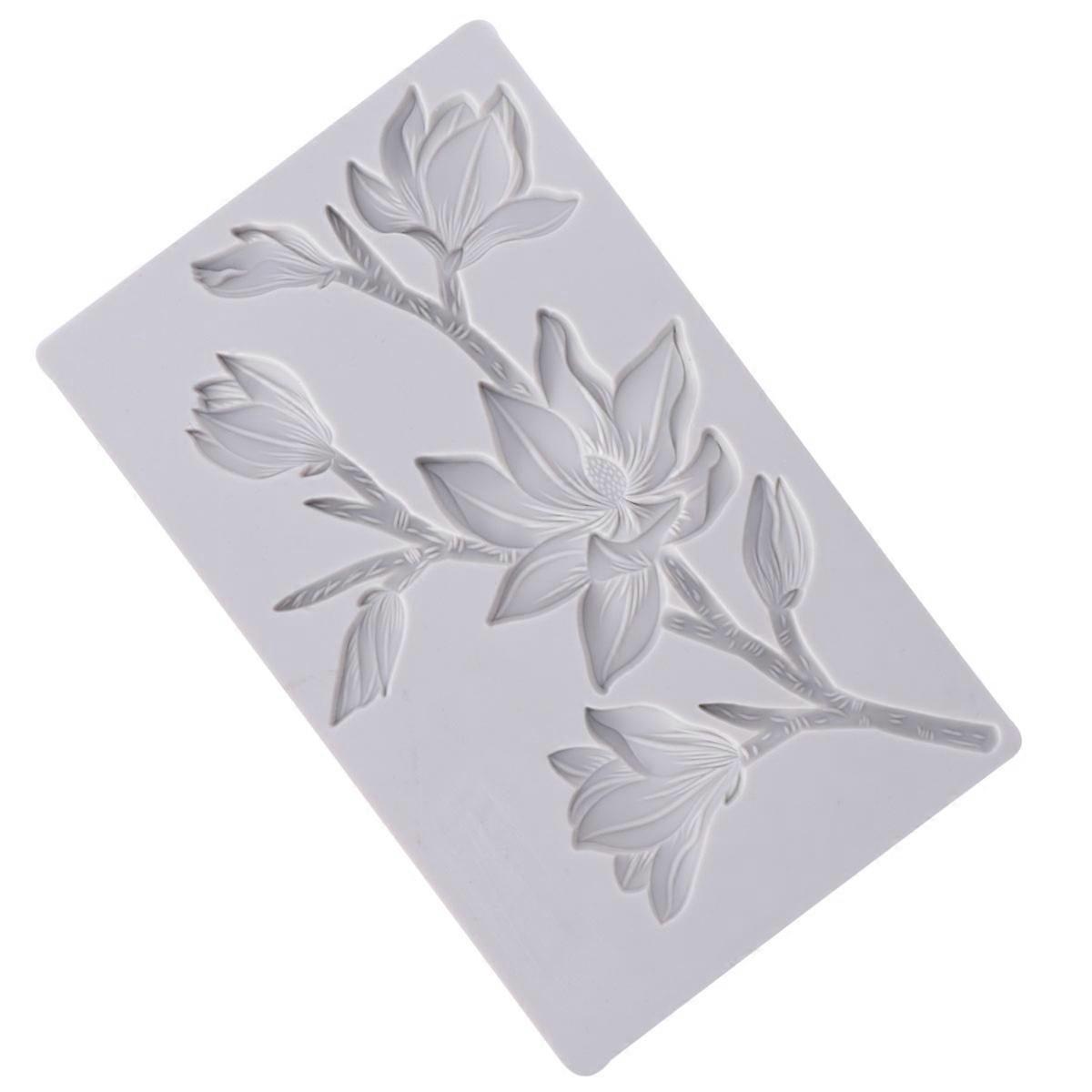 Camellia Epoxy Mold DIY Handcraft Making Tool Grey Silicone 1Pcs Non-Stick Recyclable Easy to Separate and Clean