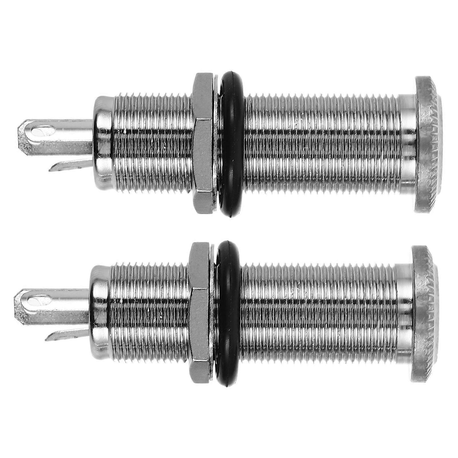 Electric Guitar Output Jack Pins (2pcs) – Secure Bass Barrel Connection, Durable High Gloss Finish, Easy Plug and Play Design