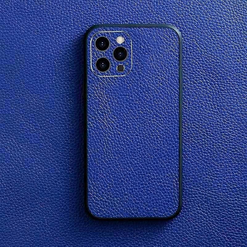 Case For Iphone 13 Electric Blue Leather Frame Lens High-grade Lychee Pattern No3596