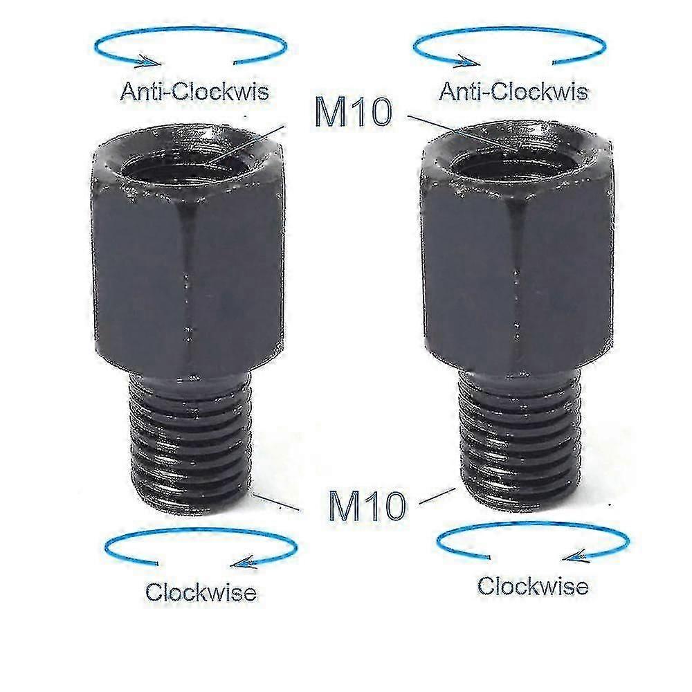 זוג שחור אופנוע מראות מתאמים M10 10mm M8 8mm מראות אחוריות המרת בורג כיוון השעון נגד השעון ימין שמאל הברגה