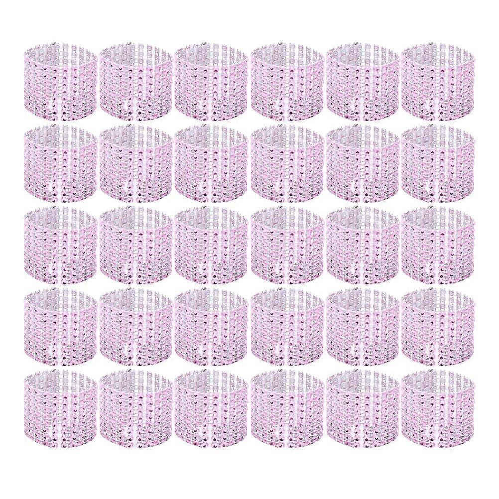 Napkin Rings Bulk Elegant Pink Plastic Wedding Party Table Setting 30Pcs