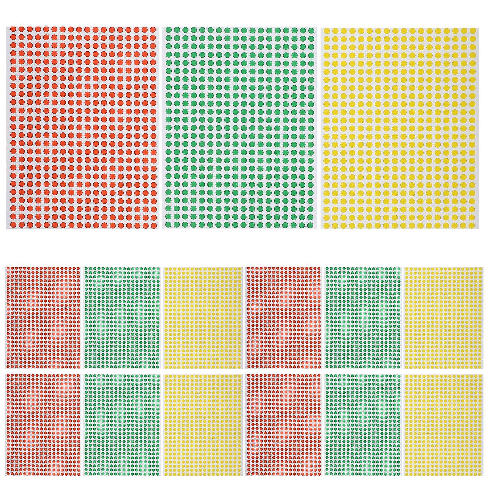 Colorful Round Dot Stickers, 15 Sheets Self Adhesive Labels for Organizing, Coding and Classifying Items