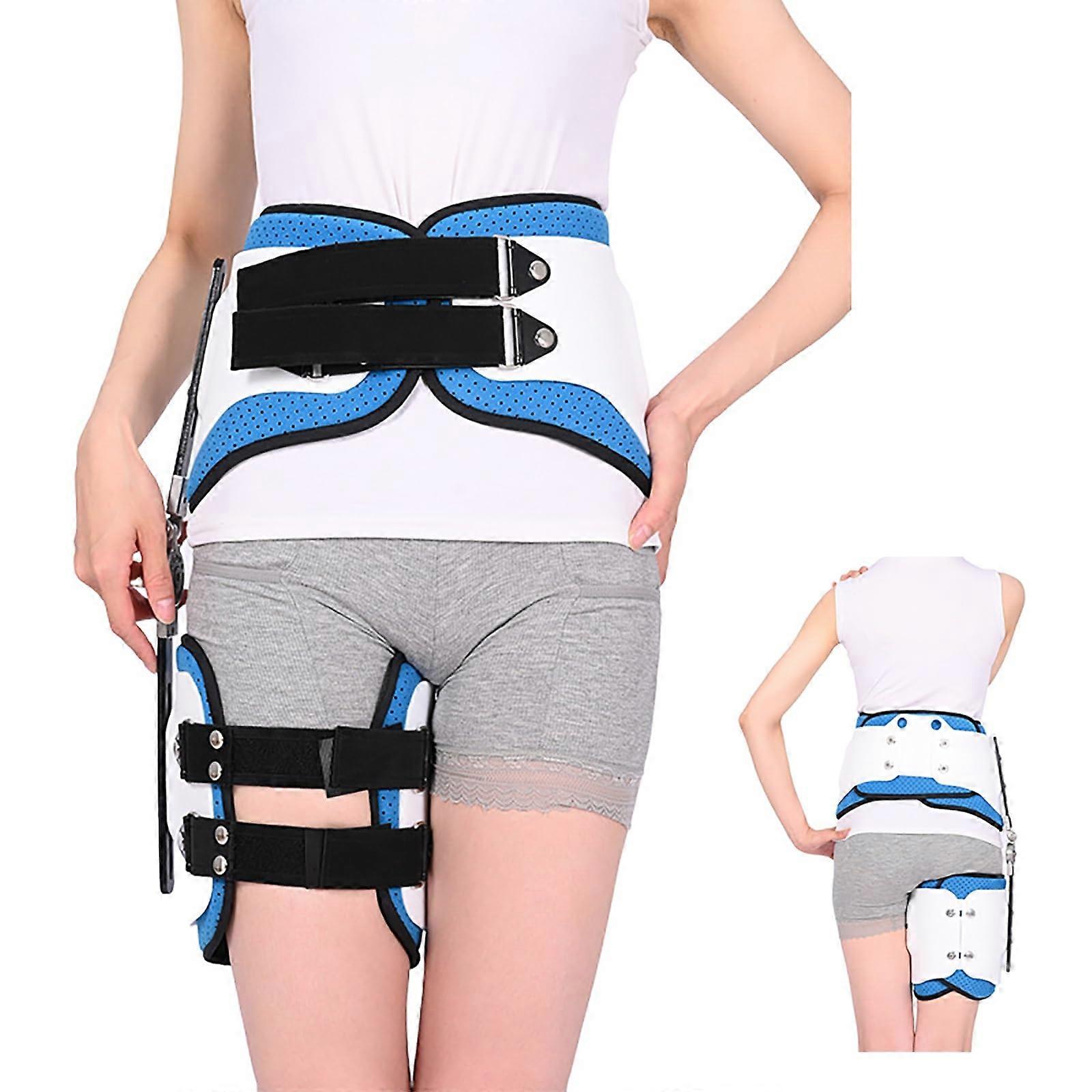 Adjustable Hip Abduction Orthosis with Joint Stabilization Support for Thigh Fracture Protection, Compression, and Sciatica Relief