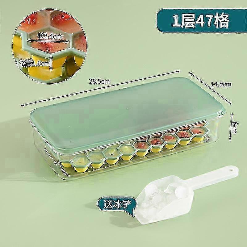 Hexagon Ice Cube Trays with Lids and Bin, Reusable Ice Ball Maker Mold for Chilled Drinks and Food