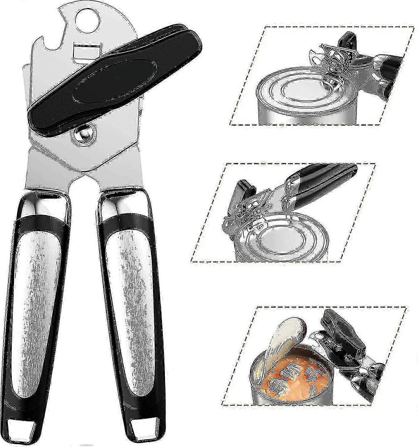 Manual Can Opener, 3-in-1 Stainless Steel Can Opener Jar Can Opener For Kitchen