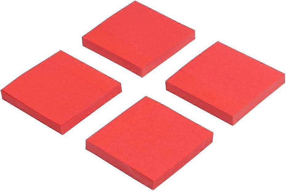 Paquets de 4 post-it super collants, 3 x 3 pouces, notes de bureau de 100 pages (rouge)