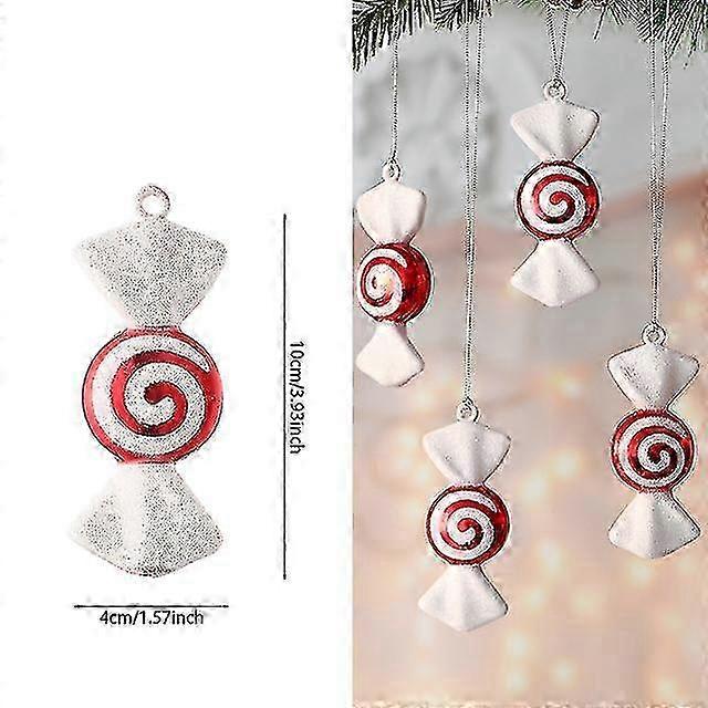 1pc Hanging Candy Balls Red White Candy Cane Pendant Home Party Tree Decorations Christmas New Year 2024