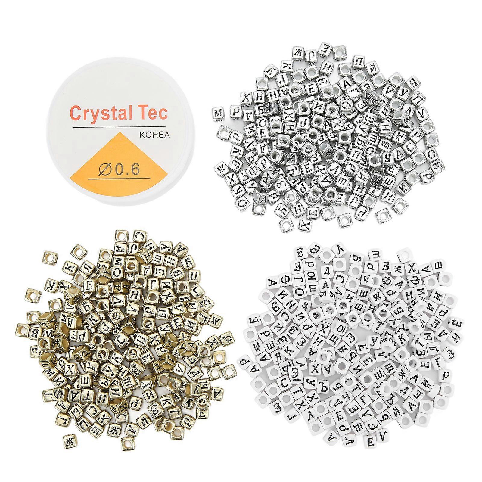 2025 Latest Model  600Pcs Letter Beads Russian Alphabet Beads Easy Threading