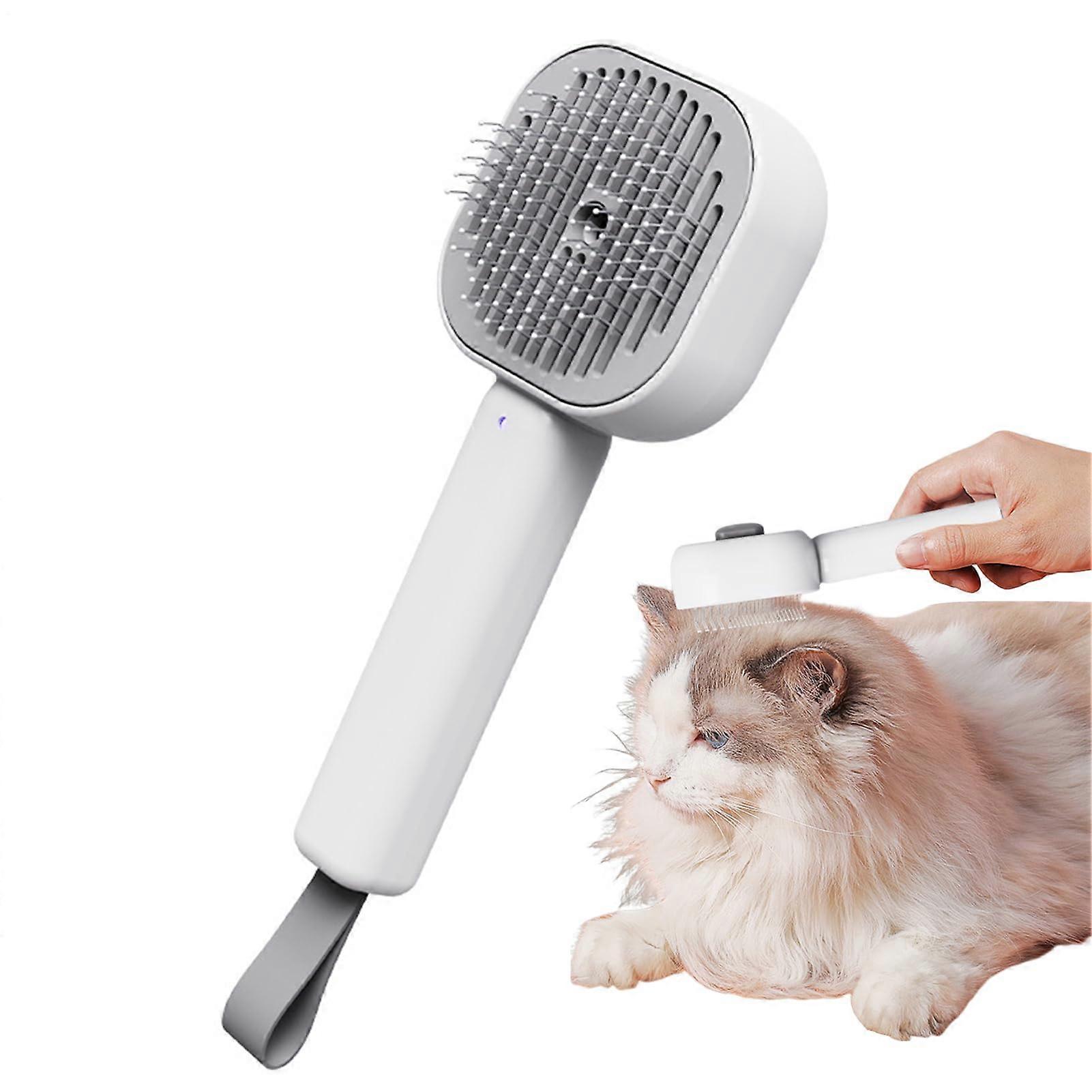 Cat Spray Brush Self-Cleaning Multifunctional Shower Brush 300 mAh Reusable Massage Comb for Long-Haired Pets