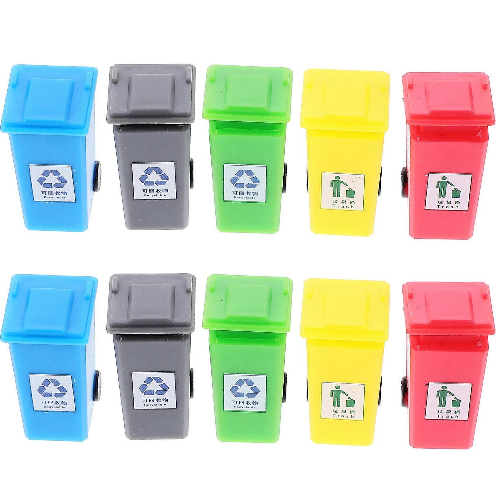 Mini Trash Can For Desk Tiny Trash Can Model Diy Projects Miniature House Accessories Abs Material 0.6×0.6×1.1in Scene Decoration 10Pcs