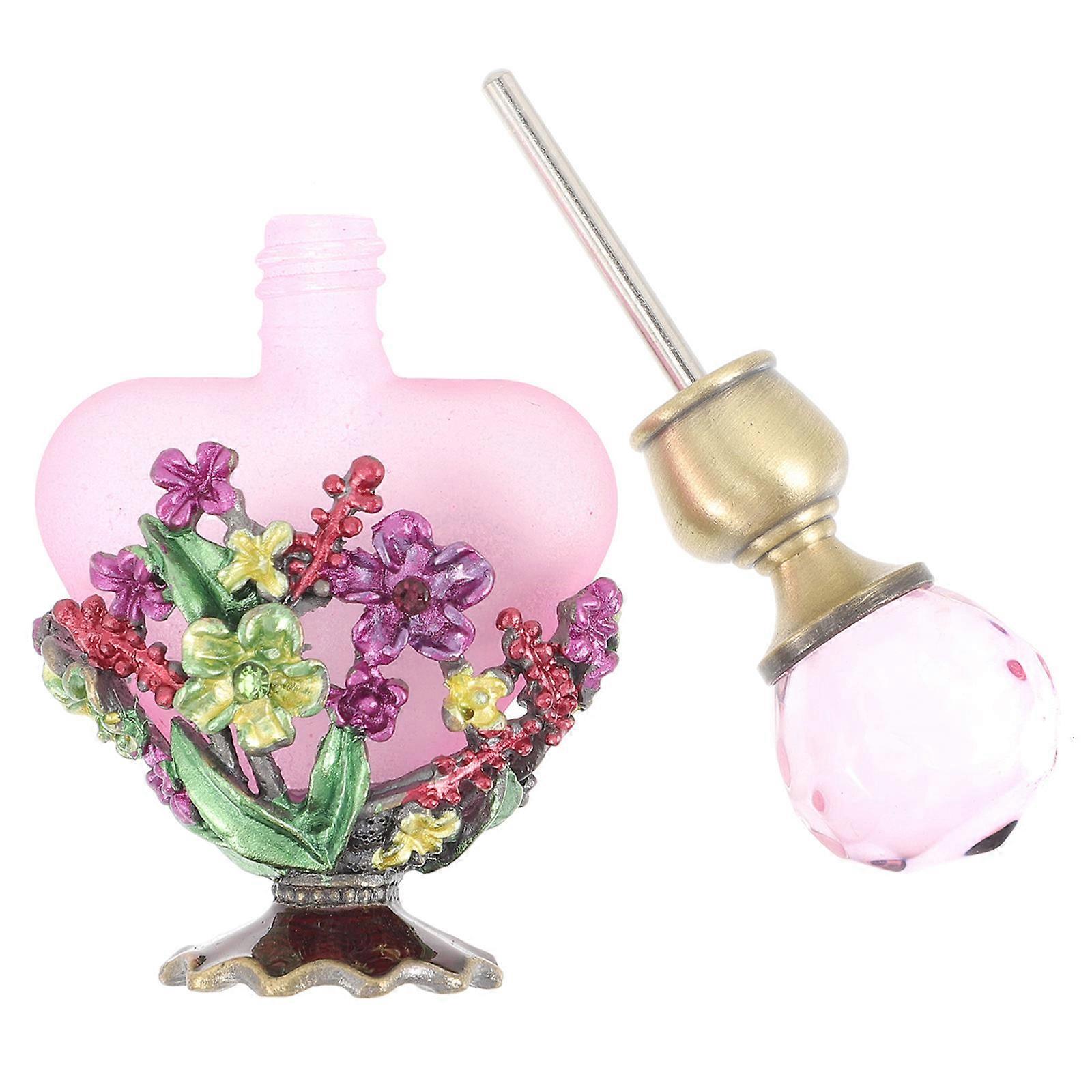 Retro Perfume Bottle, Decorative Essential Oil Container, Unique Design, Durable Glass for Travel and Home Decor