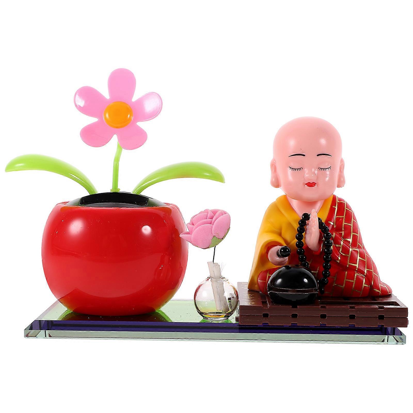 Dashboard Nodding Decoration Solar Powered Lovely Design Car Figures For Dashboard Office Decoration 16.40X7.30X2.60CM 1Set