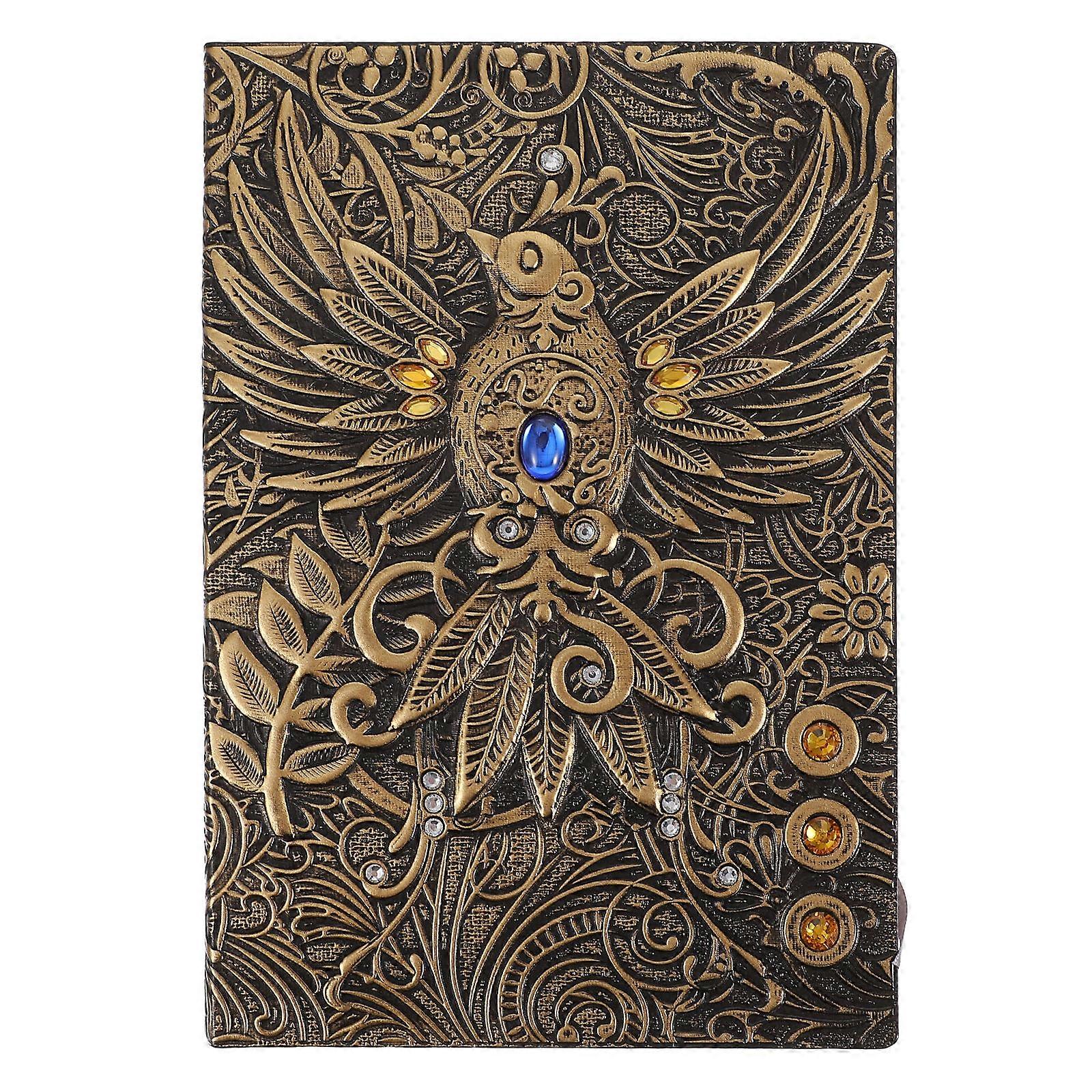 Embossed Cover Notepad A5 Retro Lined Writing Paper for Collection Item School Notebook 1Set