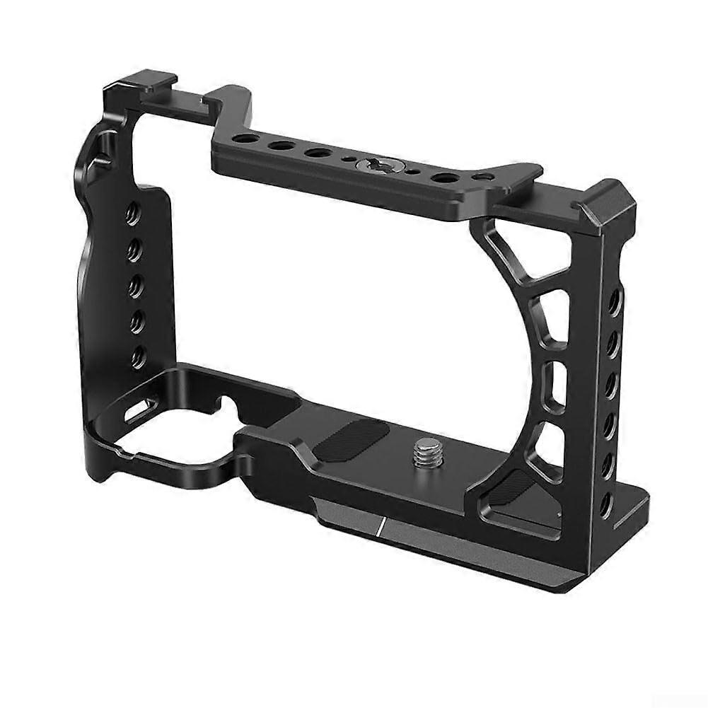 Aluminum Alloy Camera Cage with Cold Shoe Mount for Sony A6500 A6400 Series Perfect Fit and Lightweight Design
