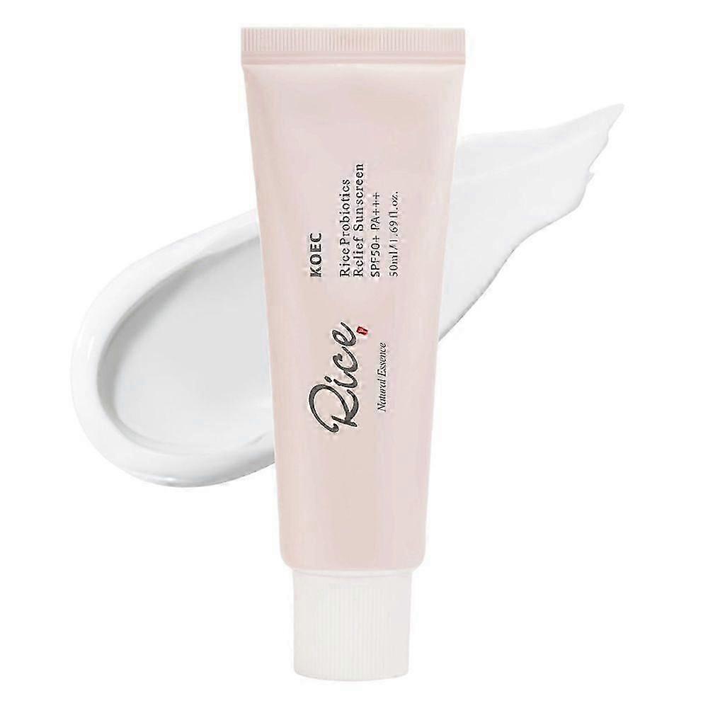 ライス日焼け止めSPF50 +、リリーフサンライス+プロバイオティクスSPF50 +日焼け止めクリーム、顔の体のための保湿有機日焼け止めファクター50、さわやか、軽量