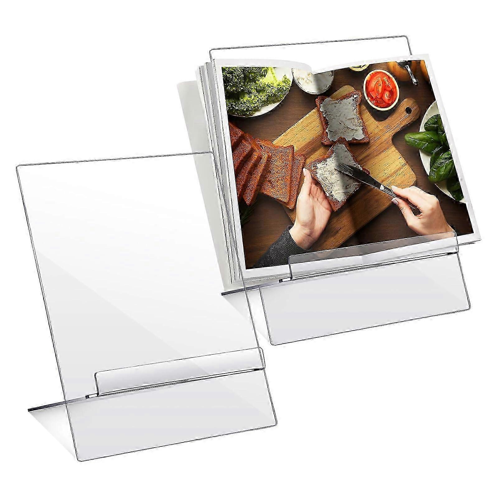 Recipe Holder, Acrylic Cookbook Stand, Menu Stand, Transparent Durable Display Holder for Cooking/Baking Without Making Your Cook Book Dirty