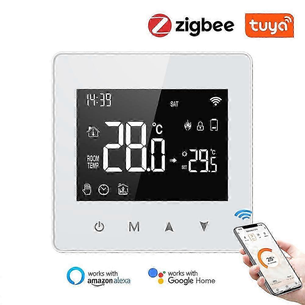 Tuya ZigBee Intelligent Constant Temperature Controller Temperature Adjustable LCD Display Controller Compact Size Water Gas Boiler Temperature Contro