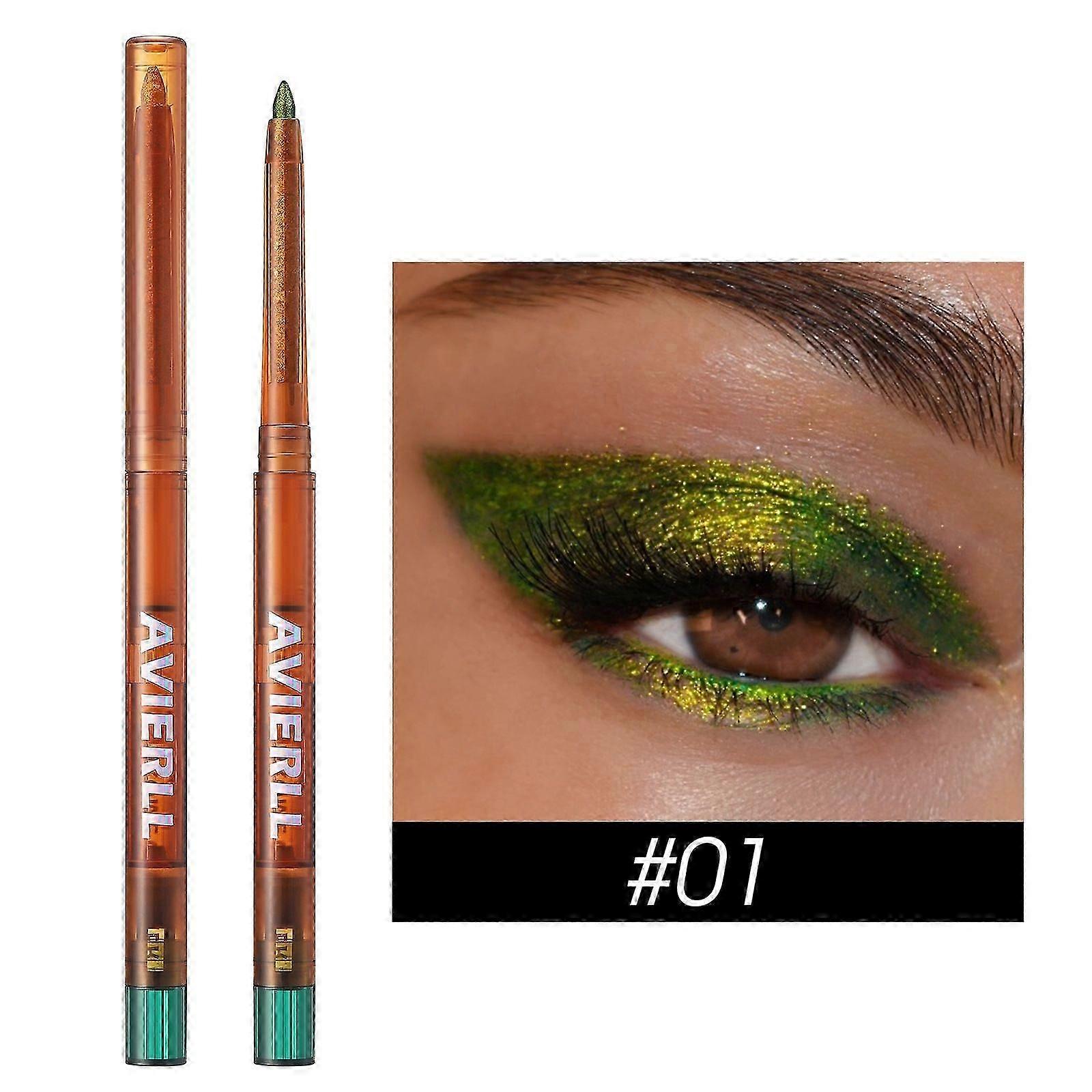 Chameleon Gel Eyeliner قلم رصاص عالي المصطبغ بريق قلم تحديد العيون ، مقاوم للماء طويل الأمد ، قلم رصاص ظلال عيون لامع متغير اللون