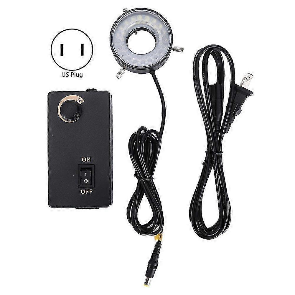 LED Brightness Adjustable Light Source Ring Light for Video Microscopes Optical InstrumentUS Plug 100-240V