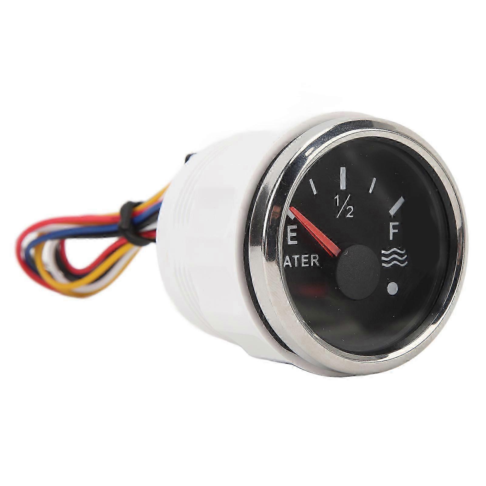 52MM Water Level Gauge DC9 to 32V 0 to 190 E?1 2?F Pointer Water Level Gauge with Backlight for RVs Yachts Fishing Boats Ships Black Dial with Silver