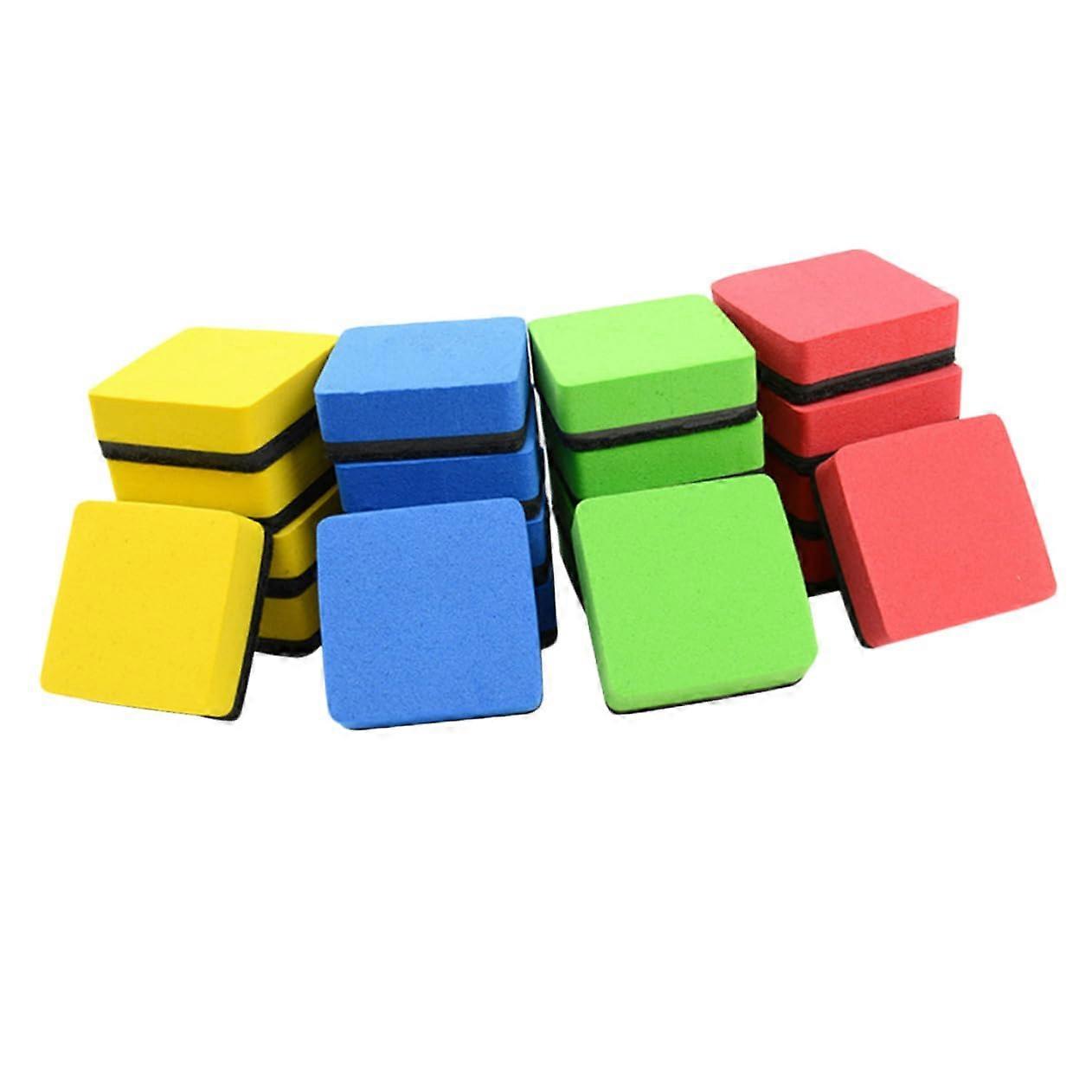 Magnetic Whiteboard Eraser Set of 24, Random Colors, Glass Cleaner, Ideal for School and Office Use