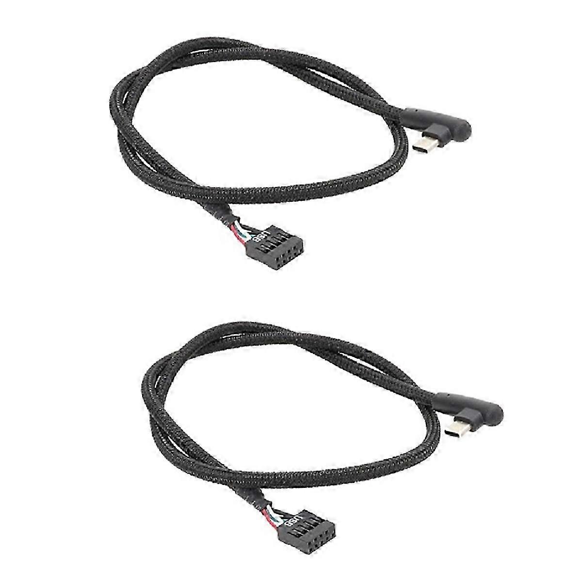 USB 9Pin to Type C Cable for Computer Motherboard Anti Shielding Mesh Line Enhances Stability and Sp-Yvan